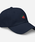Strawberry-Embroidered-Dad-Hat-Navy-Right-Front-View