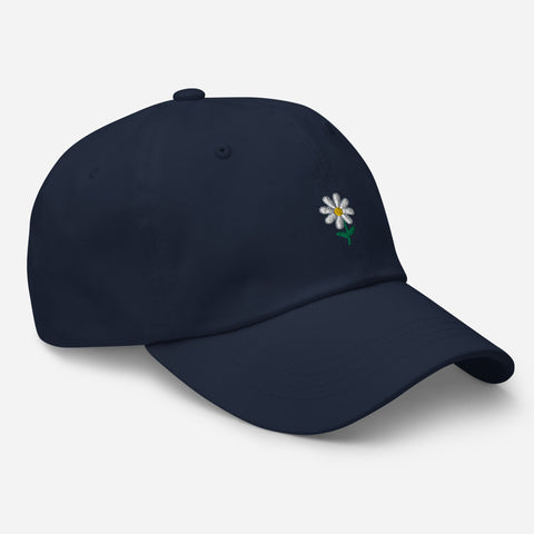 Daisy-Embroidered-Dad-Hat-Navy-Right-Front-View