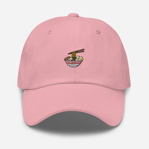 Ramen-Bowl-Embroidered-Dad-Hat-Pink-Front-View