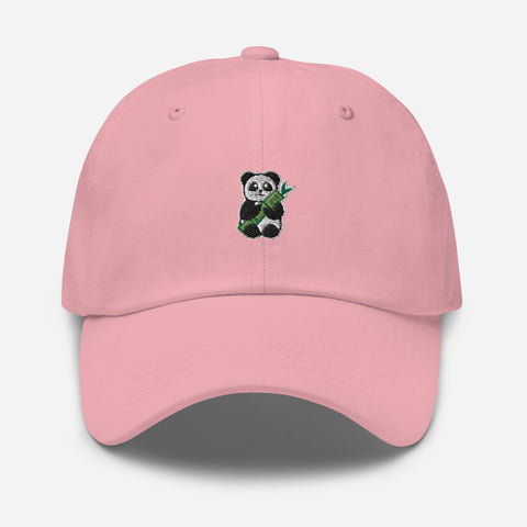 Panda-Embroidered-Dad-Hat-Pink-Front-View