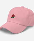 Watermelon-Embroidered-Dad-Hat-Pink-Left-Front-View