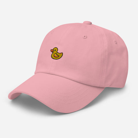Rubber-Duck-Embroidered-Dad-Hat-Pink-Left-Front-View