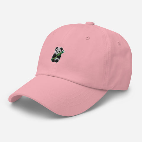 Panda-Embroidered-Dad-Hat-Pink-Left-Front-View