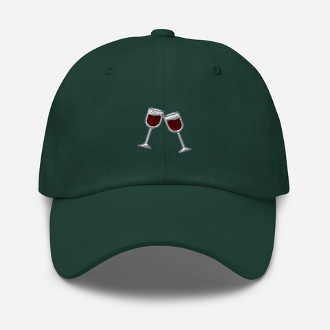 Wine-Embroidered-Dad-Hat-Spruce-Front-View