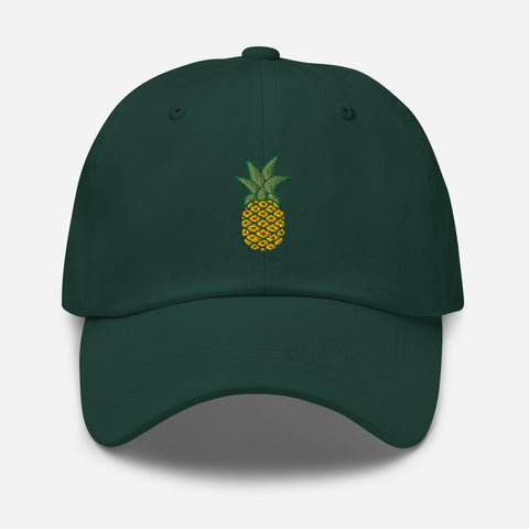 Pineapple-Embroidered-Dad-Hat-Spruce-Front-View