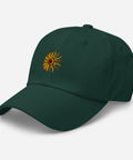 Sunflower-Embroidered-Dad-Hat-Spruce-Left-Front-View