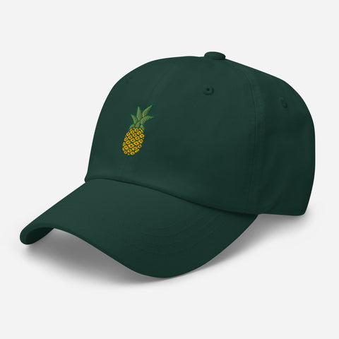 Pineapple-Embroidered-Dad-Hat-Spruce-Left-Front-View