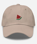 Watermelon-Embroidered-Dad-Hat-Stone-Front-View