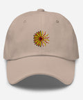 Sunflower-Embroidered-Dad-Hat-Stone-Front-View