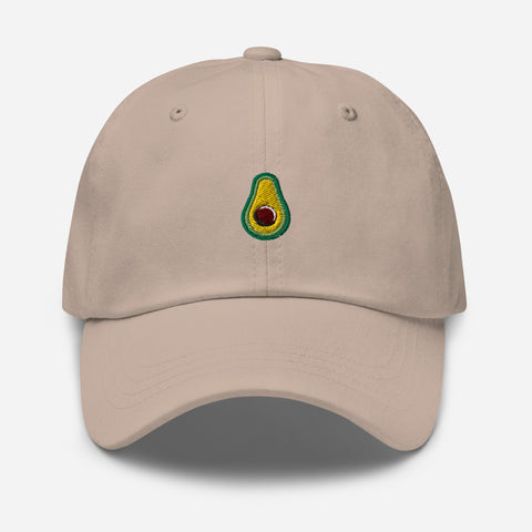 Avocado-Embroidered-Dad-Hat-Stone-Front-View