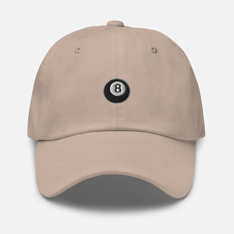 Magic-Eight-Ball-Embroidered-Dad-Hat-Stone-Front-View
