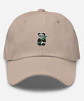 Panda-Embroidered-Dad-Hat-Stone-Front-View