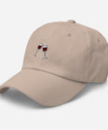 Wine-Embroidered-Dad-Hat-Stone-Left-Front-View