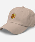 Sunflower-Embroidered-Dad-Hat-Stone-Left-Front-View