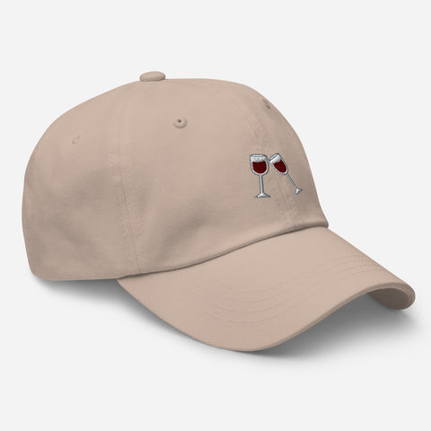 Wine-Embroidered-Dad-Hat-Stone-Right-Front-View