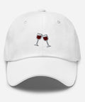 Wine-Embroidered-Dad-Hat-White-Front-View