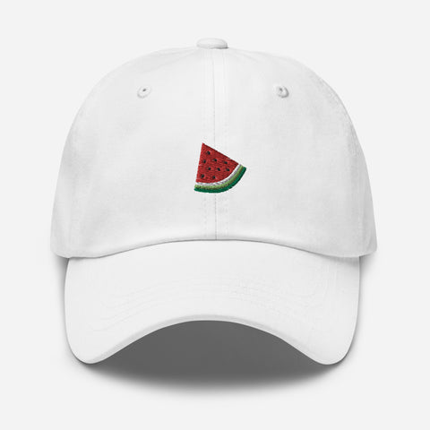 Watermelon-Embroidered-Dad-Hat-White-Front-View