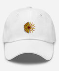 Sunflower-Embroidered-Dad-Hat-White-Front-View