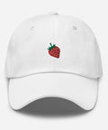 Strawberry-Embroidered-Dad-Hat-White-Front-View