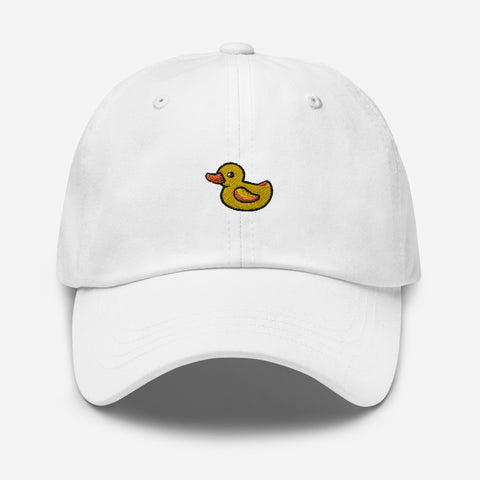 Rubber-Duck-Embroidered-Dad-Hat-White-Front-View