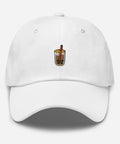 Bubble-Tea-Embroidered-Dad-Hat-White-Front-View
