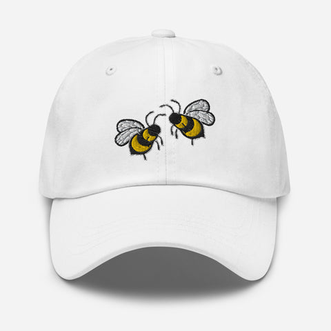 Bee-Mine-Embroidered-Dad-Hat-White-Front-View