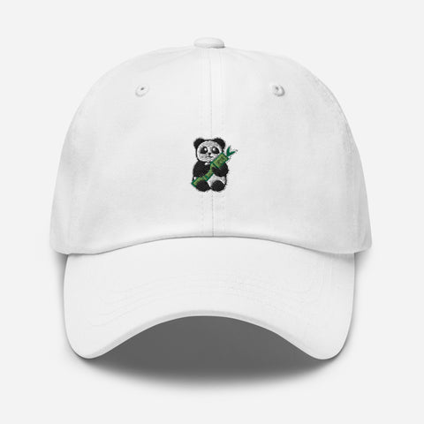 Panda-Embroidered-Dad-Hat-White-Front-View