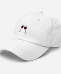 Wine-Embroidered-Dad-Hat-White-Left-Front-View