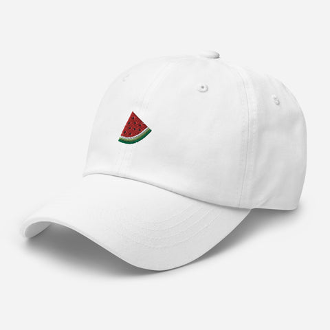 Watermelon-Embroidered-Dad-Hat-White-Left-Front-View