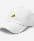 Lemon-Embroidered-Dad-Hat-White-Left-Front-View