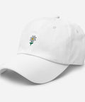 Daisy-Embroidered-Dad-Hat-White-Left-Front-View