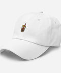 Bubble-Tea-Embroidered-Dad-Hat-White-Left-Front-View