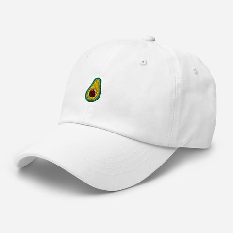 Avocado-Embroidered-Dad-Hat-White-Left-Front-View
