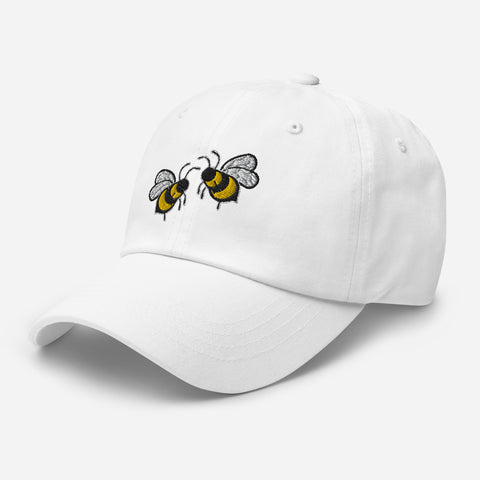 Bee-Mine-Embroidered-Dad-Hat-White-Left-Front-View