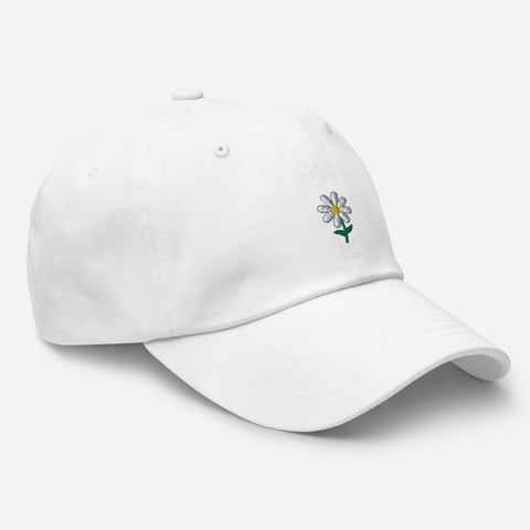 Daisy-Embroidered-Dad-Hat-White-Right-Front-View