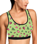 Strawberry-Womens-Bralette-Lime-Green-Model-Side-View