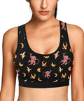 Baby-Monkey-Women's-Bralette-Black-Model-Front-View