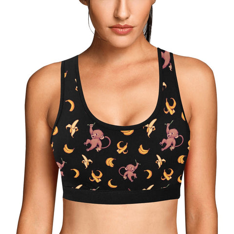 Baby-Monkey-Women's-Bralette-Black-Model-Front-View