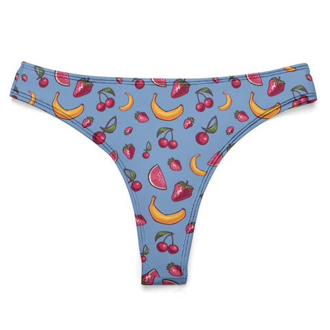 Fruit-Punch-Women's-Thong-Cornflower-Blue-Product-Front-View