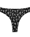 Crazy-Hearts-Women's-Thong-Black-Product-Front-View