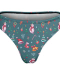 Christmas-Women's-Thong-Teal-Product-Back-View