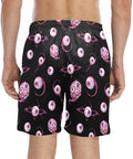 Eye-Love-You-Men's-Swim-Trunks-Pink-Model-Back-View