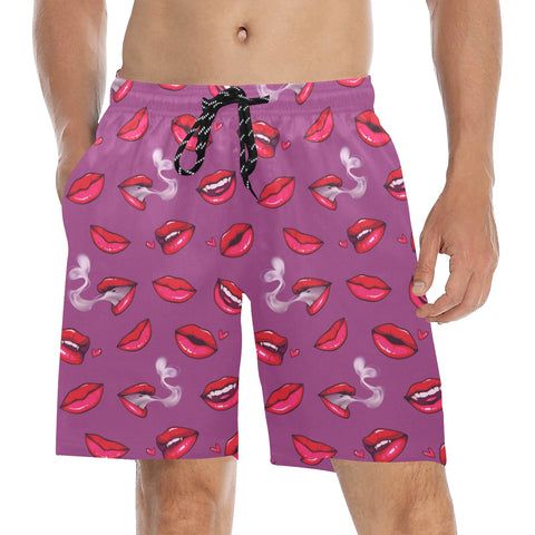 Fatal-Attraction-Mens-Swim-Trunks-Magenta-Model-Front-View