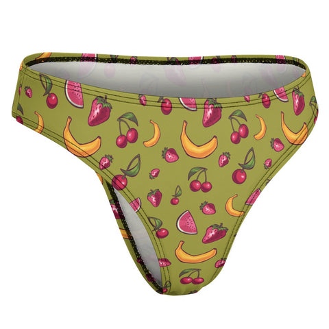 Fruit-Punch-Women's-Thong-Olive-Green-Product-Side-View