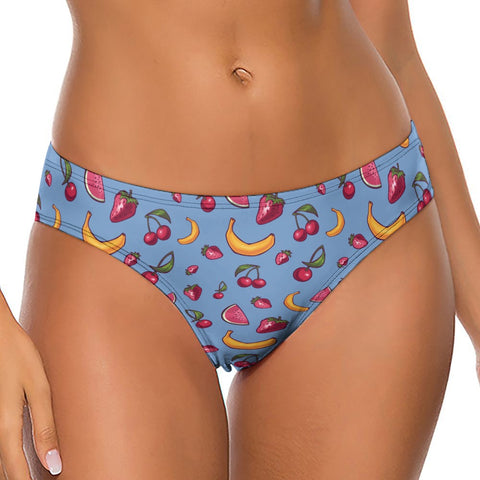 Fruit-Punch-Women's-Thong-Cornflower-Blue-Model-Front-View