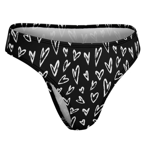 Crazy-Hearts-Women's-Thong-Black-Product-Side-View