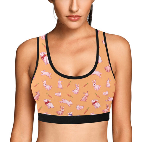 Bunny-Womens-Bralette-Peach-Model-Front-View