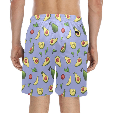 Happy-Avocado-Mens-Swim-Trunks-Lavender-Model-Back-View