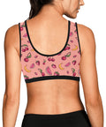 Fruit-Punch-Womens-Bralette-Coral-Model-Back-View