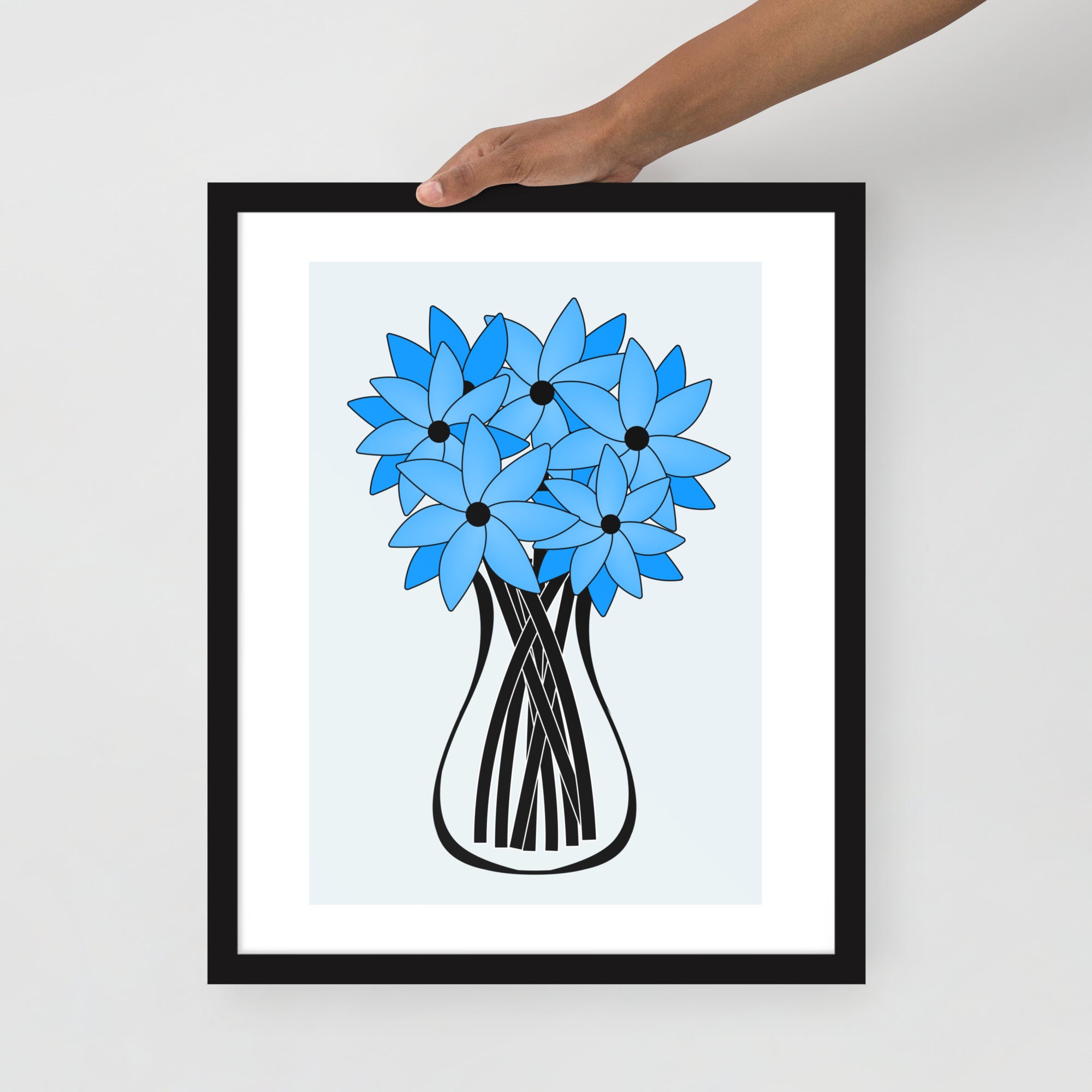 Blue Flower Framed Wall Art